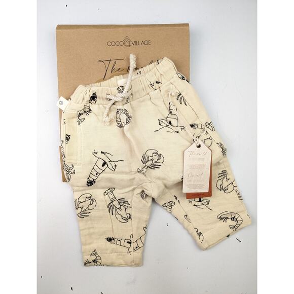 Coco Village Muslin Lobster Pants - 3 Months - Picture 1 of 4